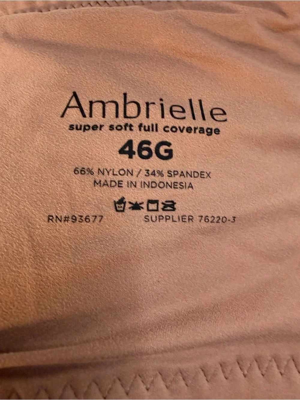 NWOT Ambrielle Super Soft Full Coverage Bra 46G